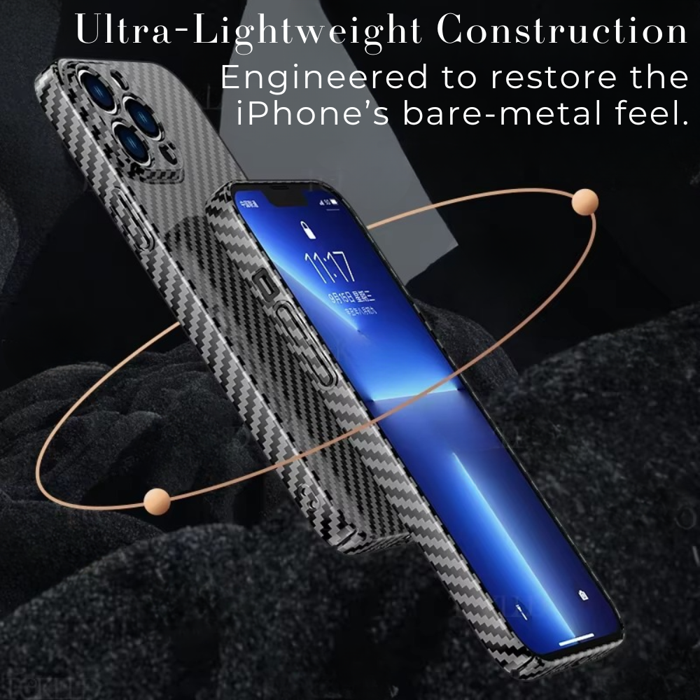 Luxury Ultra-Thin Carbon Fiber Matte iPhone Case – 0.2mm PP Back Cover for iPhone Models, Lightweight, Sleek, and Durable Protection