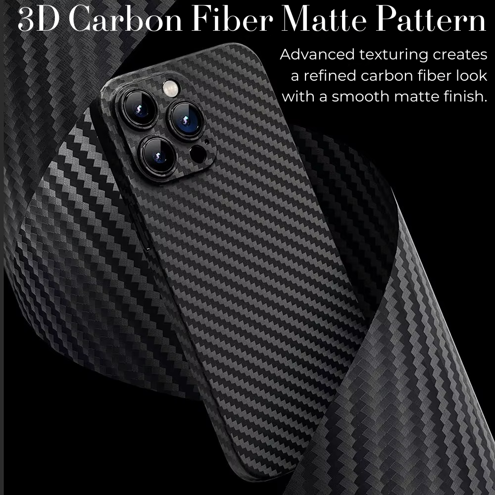 Luxury Ultra-Thin Carbon Fiber Matte iPhone Case – 0.2mm PP Back Cover for iPhone Models, Lightweight, Sleek, and Durable Protection