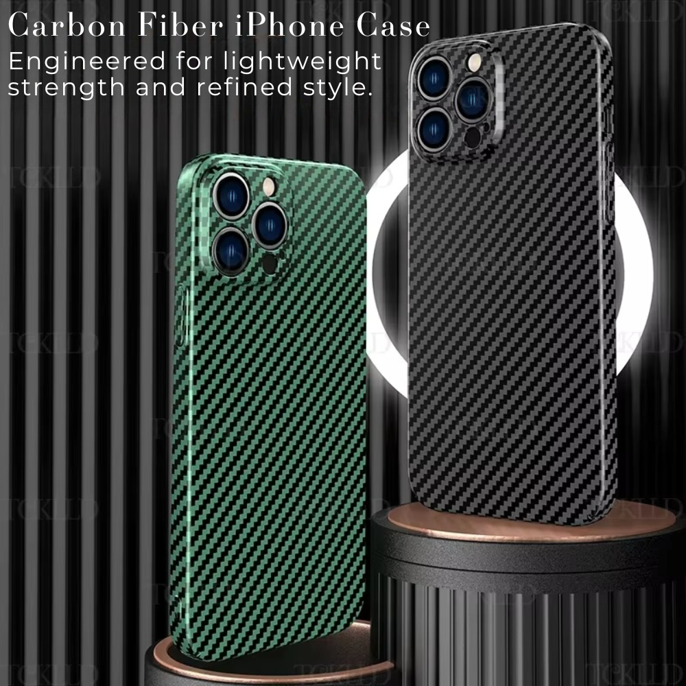 Luxury Ultra-Thin Carbon Fiber Matte iPhone Case – 0.2mm PP Back Cover for iPhone Models, Lightweight, Sleek, and Durable Protection