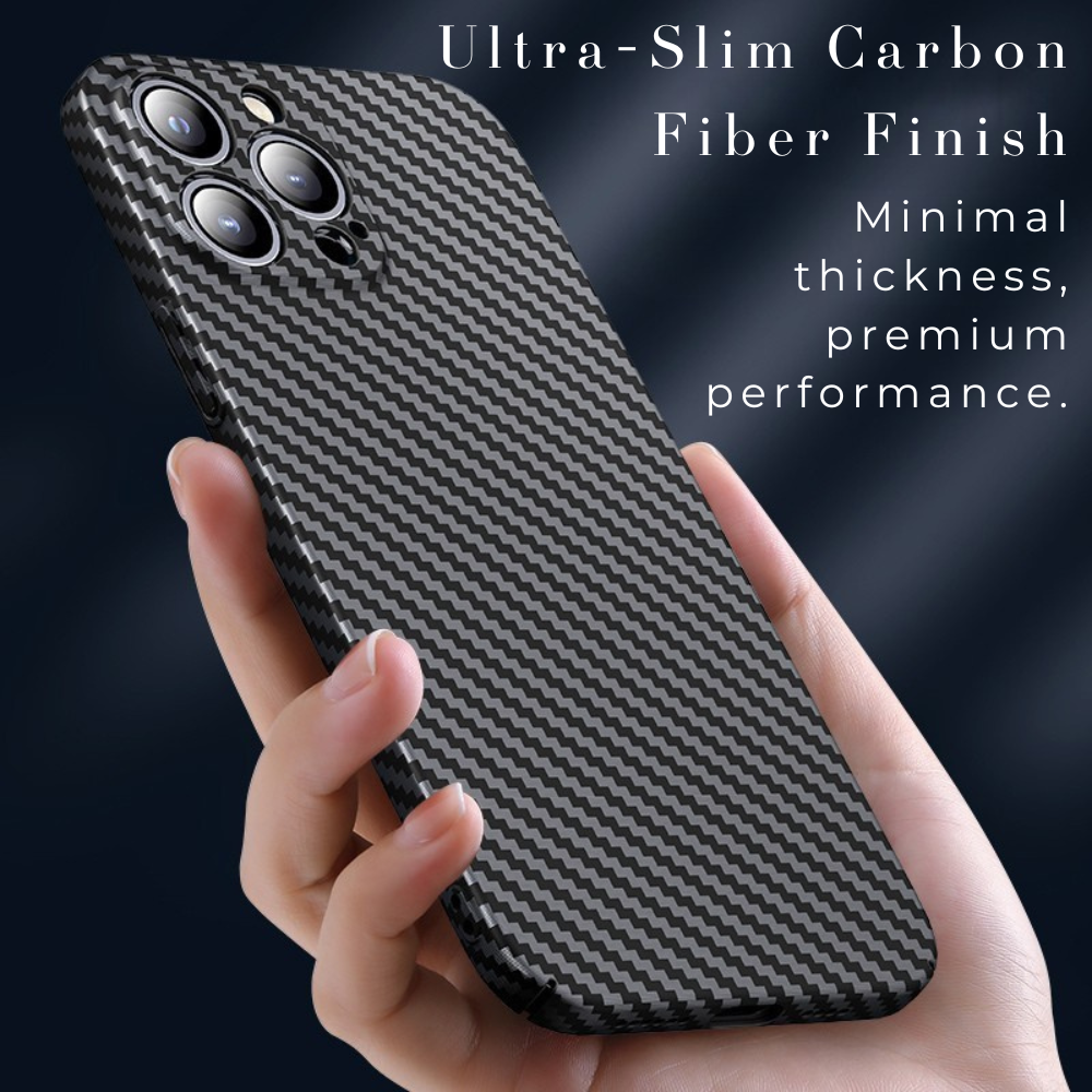 Luxury Ultra-Thin Carbon Fiber Matte iPhone Case – 0.2mm PP Back Cover for iPhone Models, Lightweight, Sleek, and Durable Protection