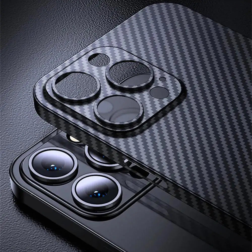 Luxury Ultra-Thin Carbon Fiber Matte Case – 0.2mm PP Back Cover for iPhone Models, Lightweight, Sleek, and Durable Protection
