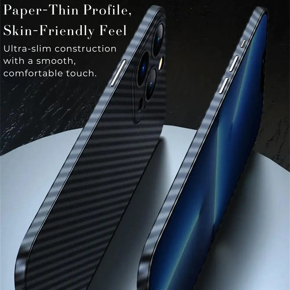 Luxury Ultra-Thin Carbon Fiber Matte iPhone Case – 0.2mm PP Back Cover for iPhone Models, Lightweight, Sleek, and Durable Protection
