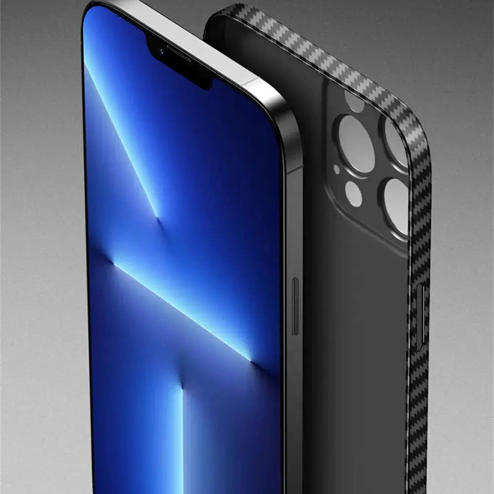 Luxury Ultra-Thin Carbon Fiber Matte Case – 0.2mm PP Back Cover for iPhone Models, Lightweight, Sleek, and Durable Protection