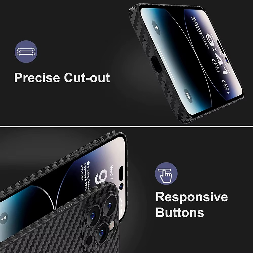 Luxury Ultra-Thin Carbon Fiber Matte iPhone Case – 0.2mm PP Back Cover for iPhone Models, Lightweight, Sleek, and Durable Protection