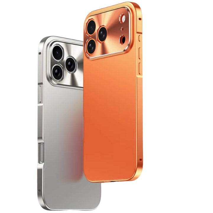 Premium Aluminum Alloy Frame iPhone Case – Ultra Thin Frosted Matte Backplate, Shockproof Protective Cover with Camera Lens Guard