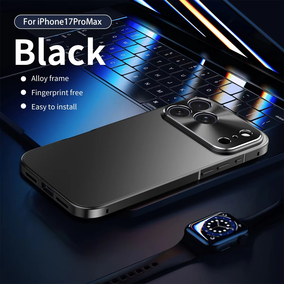 Premium Aluminum Alloy Frame iPhone Case – Ultra Thin Frosted Matte Backplate, Shockproof Protective Cover with Camera Lens Guard
