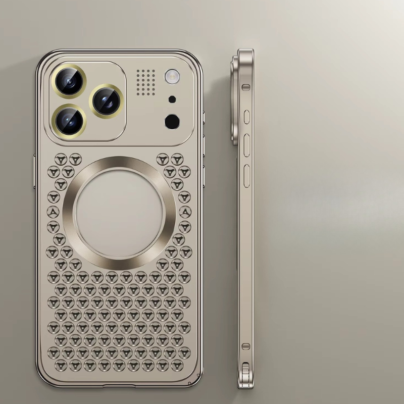 Premium Aluminum Alloy Magnetic iPhone Case – Heat Dissipation Metal Frame Cover with Shockproof Anti-Fall Protection and Camera Lens Guard