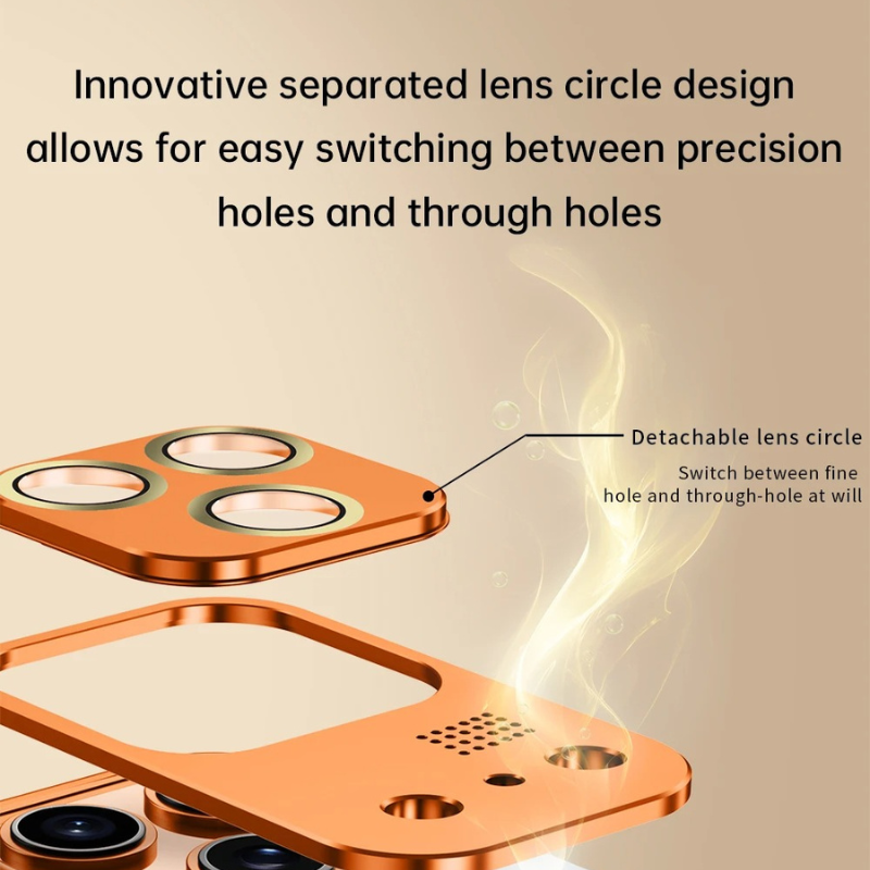 Premium Aluminum Alloy Magnetic iPhone Case – Heat Dissipation Metal Frame Cover with Shockproof Anti-Fall Protection and Camera Lens Guard