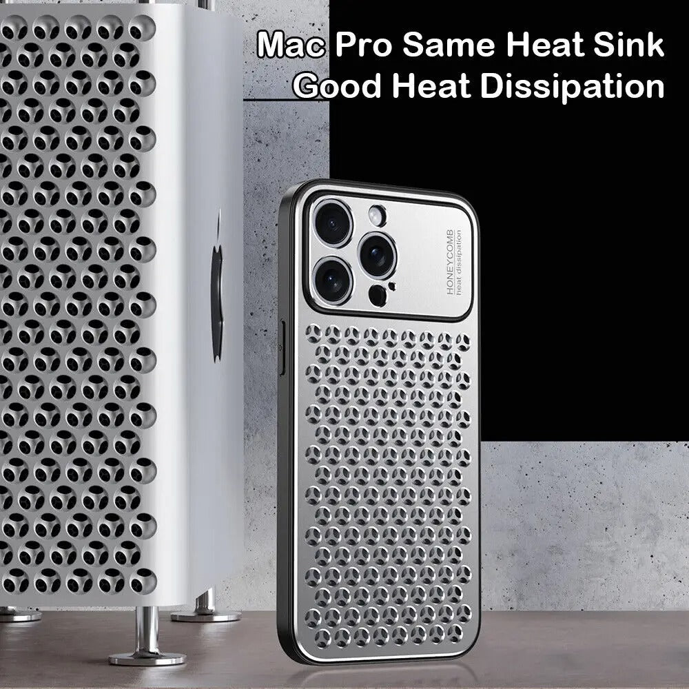Premium Aluminum Alloy iPhone Case – Breathable Metal Protective Cover with Anti-Fingerprint Finish, Scratch-Resistant Surface and Slim Frame