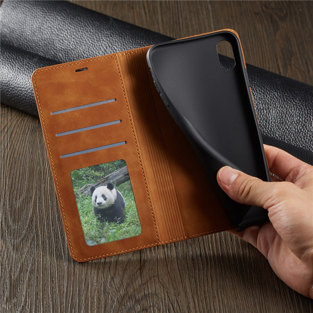 Thin Suede Leather Wallet iPhone Case – Flip Cover with Strong Magnet, Card Holder, and Premium Protection for iPhone Models
