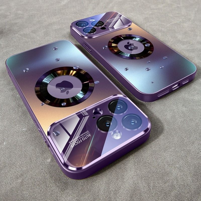 Luxury Magnetic iPhone Case - Matte Finish, MagSafe Compatible, Shockproof with Camera Lens Protection,
