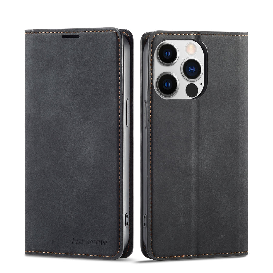 Thin Suede Leather Wallet iPhone Case – Flip Cover with Strong Magnet, Card Holder, and Premium Protection for iPhone Models