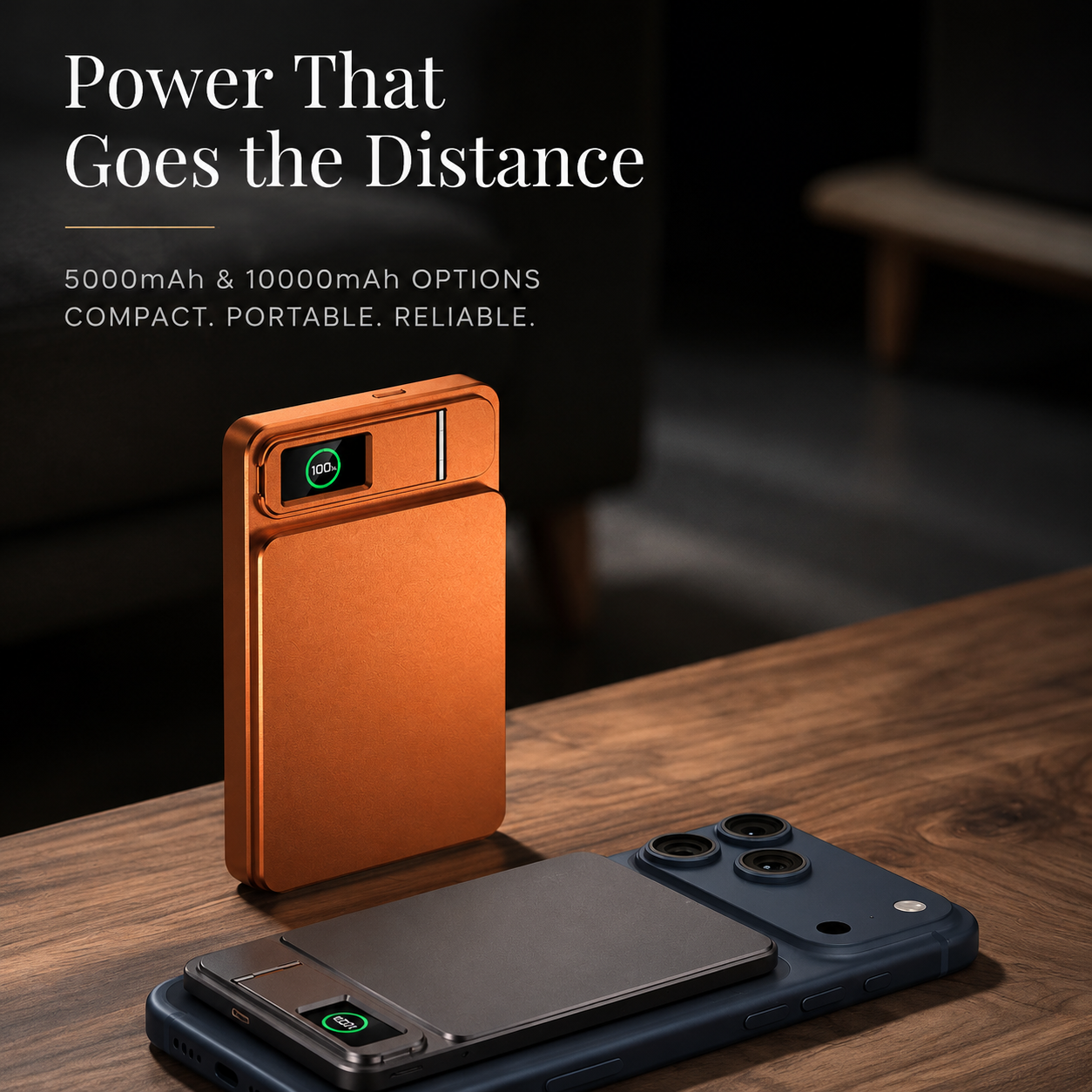 Premium 3 in 1 Magnetic Wireless Power Bank 20W Fast Charging Portable Battery Built In Stand Digital Display Watch Charger Compatible with iPhone