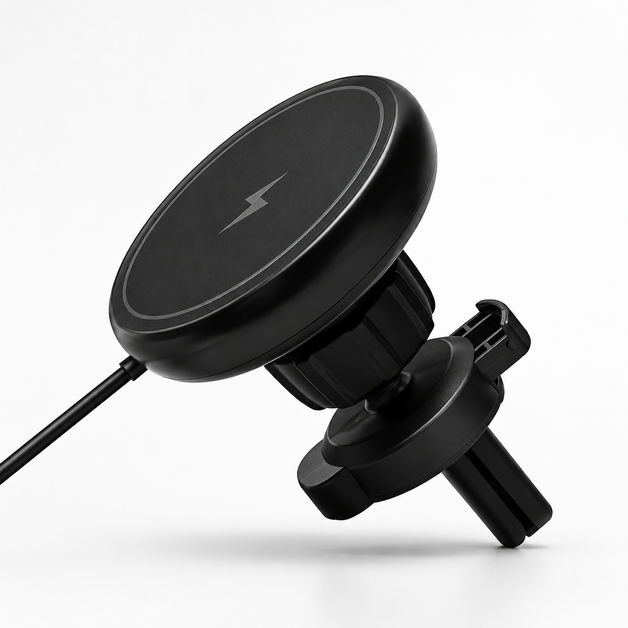Premium 30W Magnetic Wireless Car Charger Fast Charging Phone Holder Dashboard Air Vent Mount 360° Rotation Smart Chip Anti-Slip Compatible with iPhone