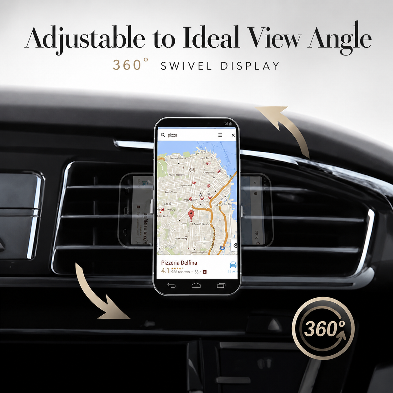 Premium 30W Magnetic Wireless Car Charger Fast Charging Phone Holder Dashboard Air Vent Mount 360° Rotation Smart Chip Anti-Slip Compatible with iPhone