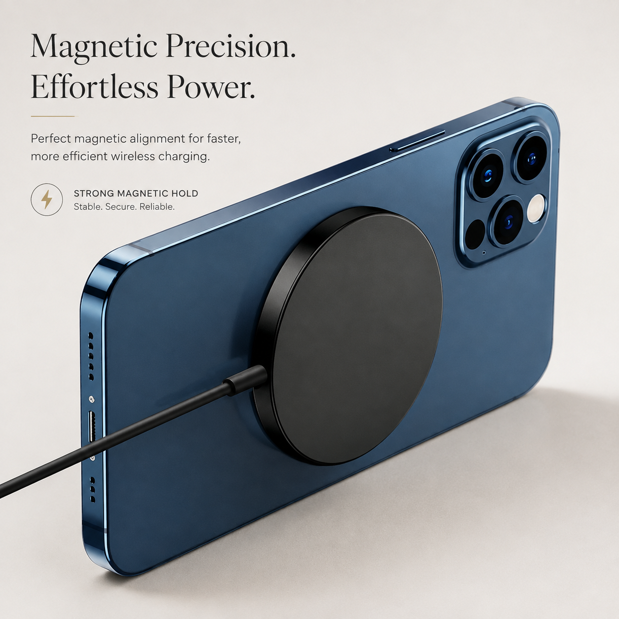 Premium 30W Magnetic Wireless Charger Pad Fast Wireless Charging MagSafe Charging Stand USB-C PD USB-A Non-Slip Compatible with iPhone