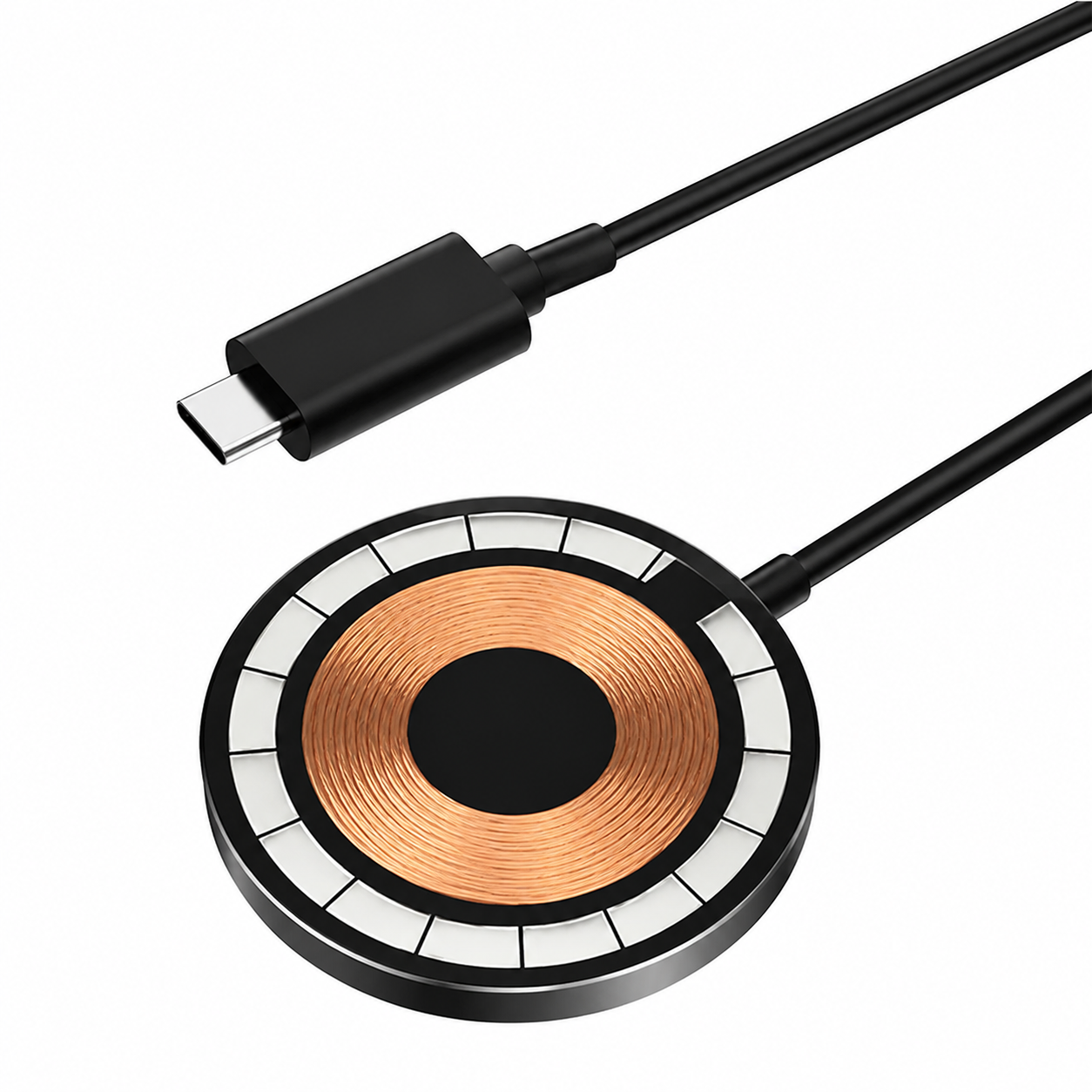 Premium 30W Magnetic Wireless Charger Pad Fast Wireless Charging MagSafe Charging Stand USB-C PD USB-A Non-Slip Compatible with iPhone