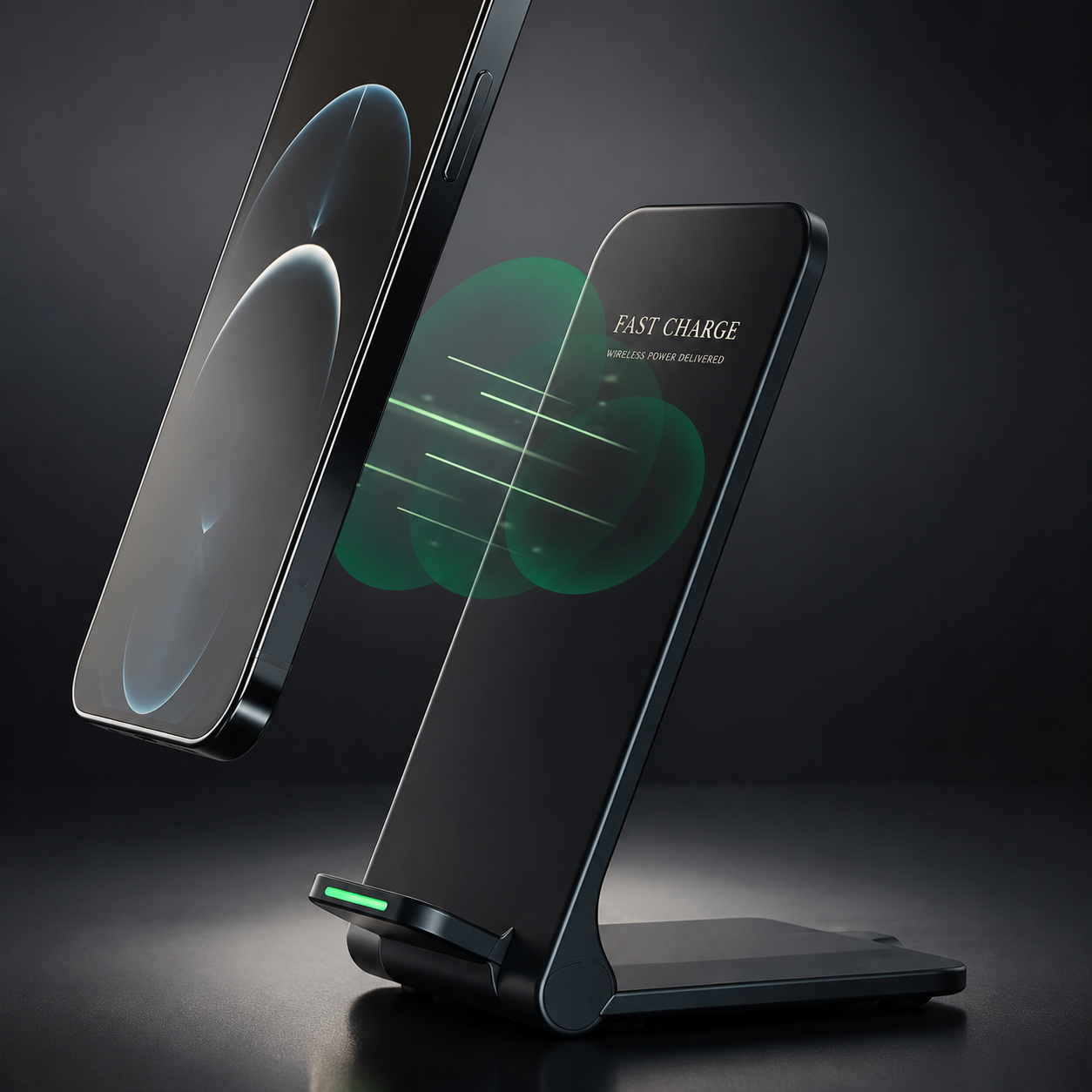 Premium 30W Wireless Charger Stand Fast Charging Foldable Phone Charging Stand USB C Vertical Horizontal Viewing Compatible with iPhone Travel Design