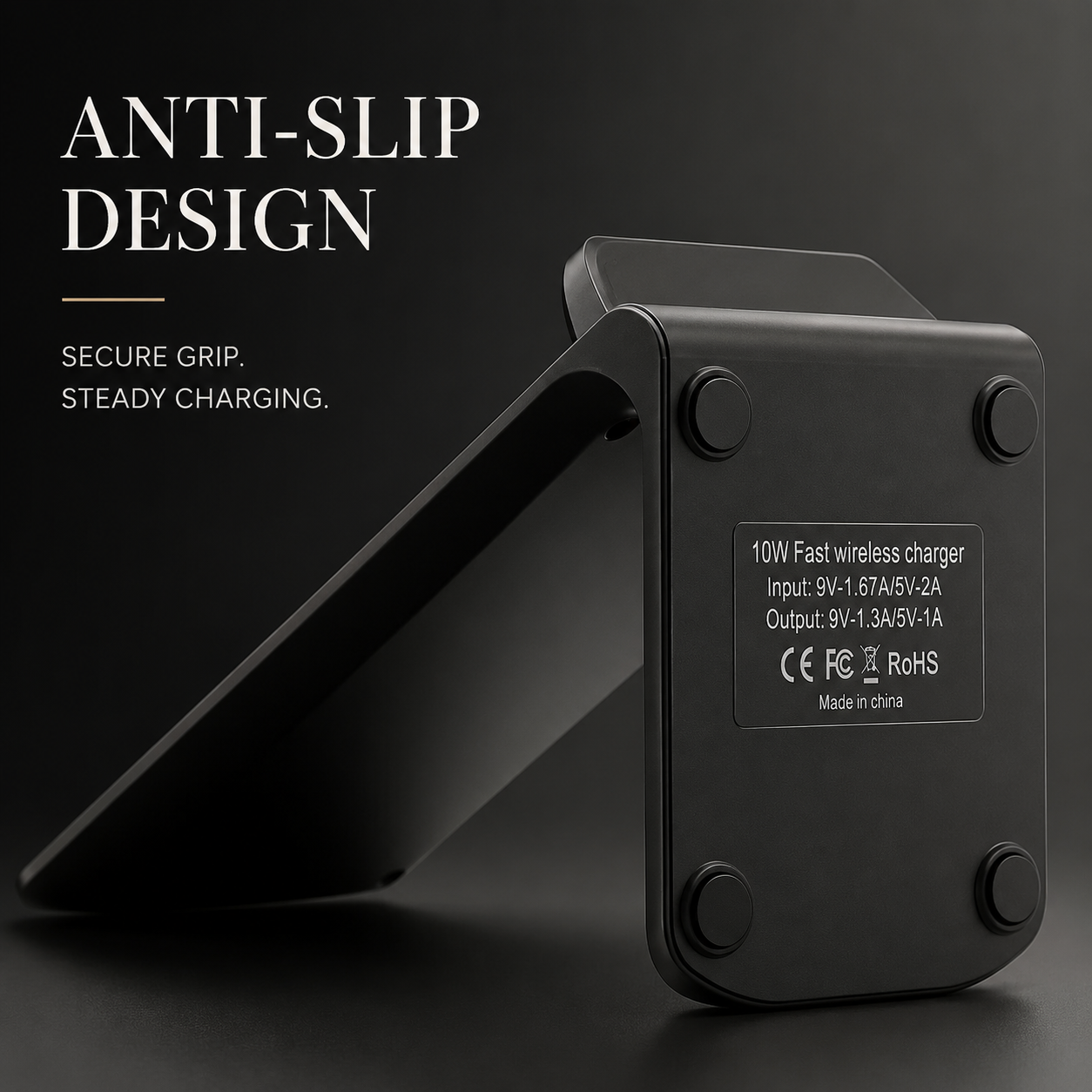 Premium 30W Wireless Charger Stand Fast Charging Foldable Phone Charging Stand USB C Vertical Horizontal Viewing Compatible with iPhone Travel Design