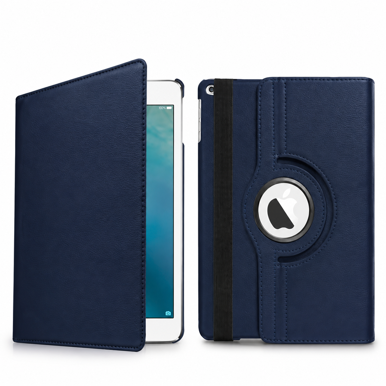 Premium 360° Rotating PU Leather iPad Case Smart Cover Auto Sleep Wake Shockproof Protective Stand Multi-Angle Tablet Case Compatible with iPad