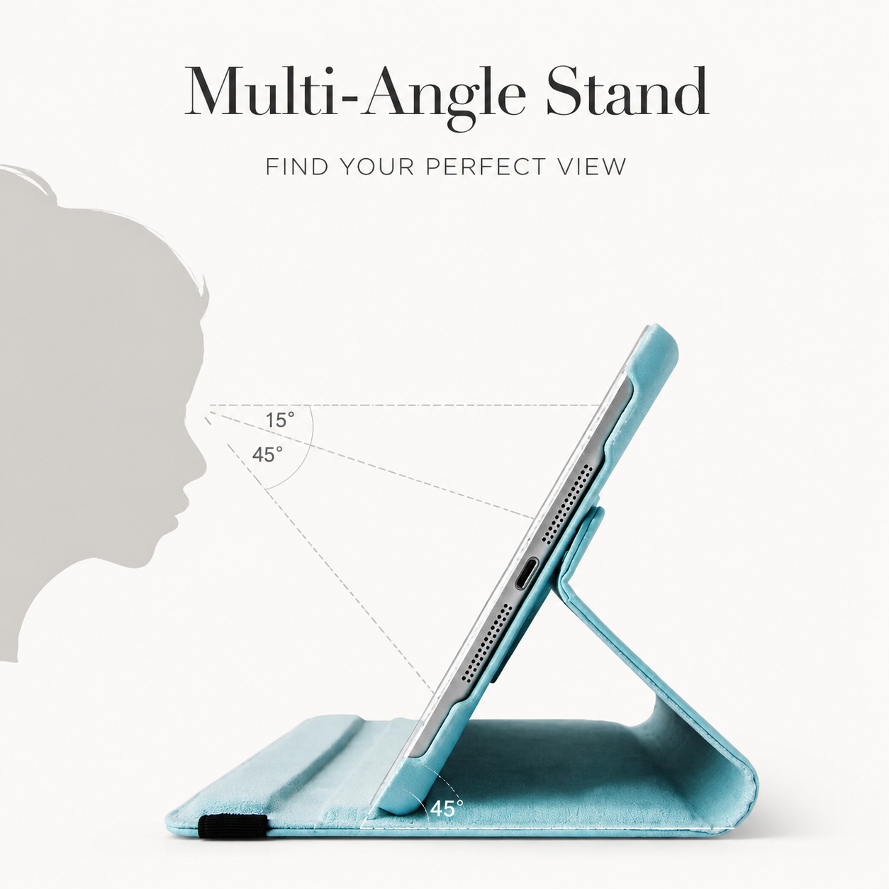 Premium 360° Rotating PU Leather iPad Case Smart Cover Auto Sleep Wake Shockproof Protective Stand Multi-Angle Tablet Case Compatible with iPad