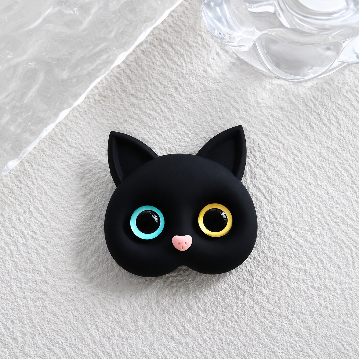 Premium 3D Cat Phone Grip Holder Korean INS Style Air Sac Griptok Finger Ring Stand Foldable Rotating Anti-Drop Phone Accessory Compatible with iPhone