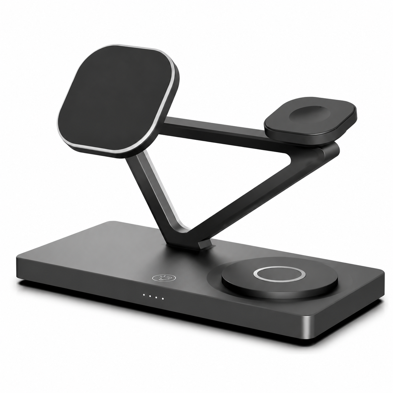 Premium 5 in 1 Magnetic Wireless Charging Station Foldable 30W Fast Qi Charger Stand LED Night Light USB Type C Multi Device Charging Compatible with iPhone