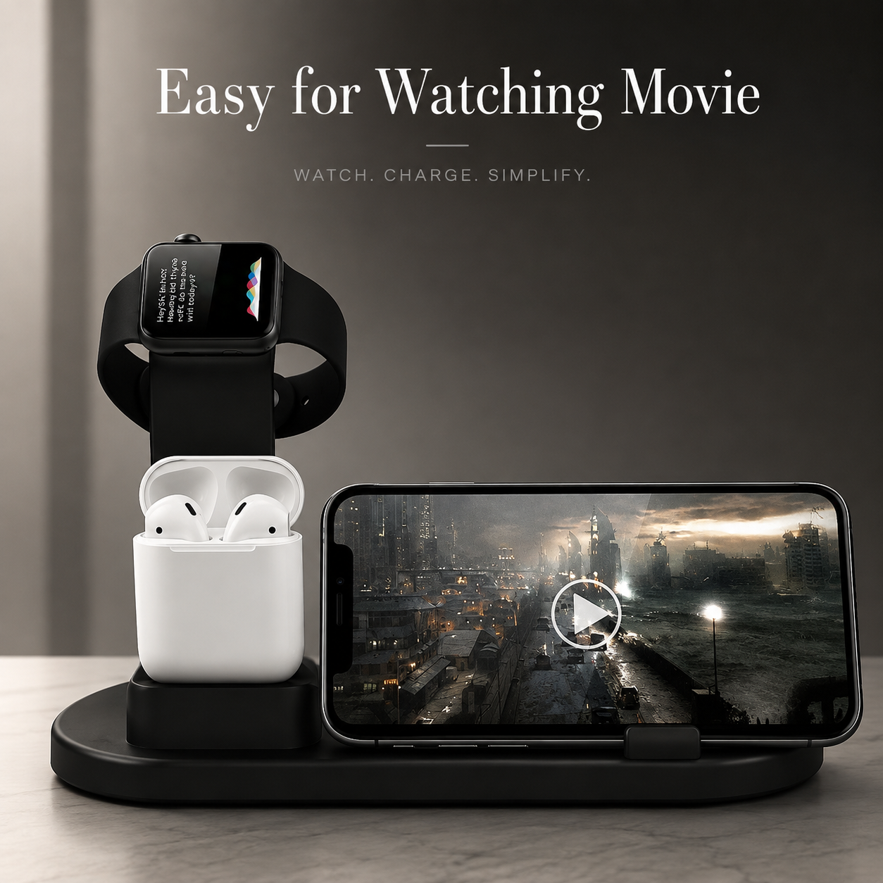 Premium 7-in-1 Wireless Charging Station Fast Qi Charger Dock USB Type C Multi Device Charging Smart Charging Stand Compatible with iPhone