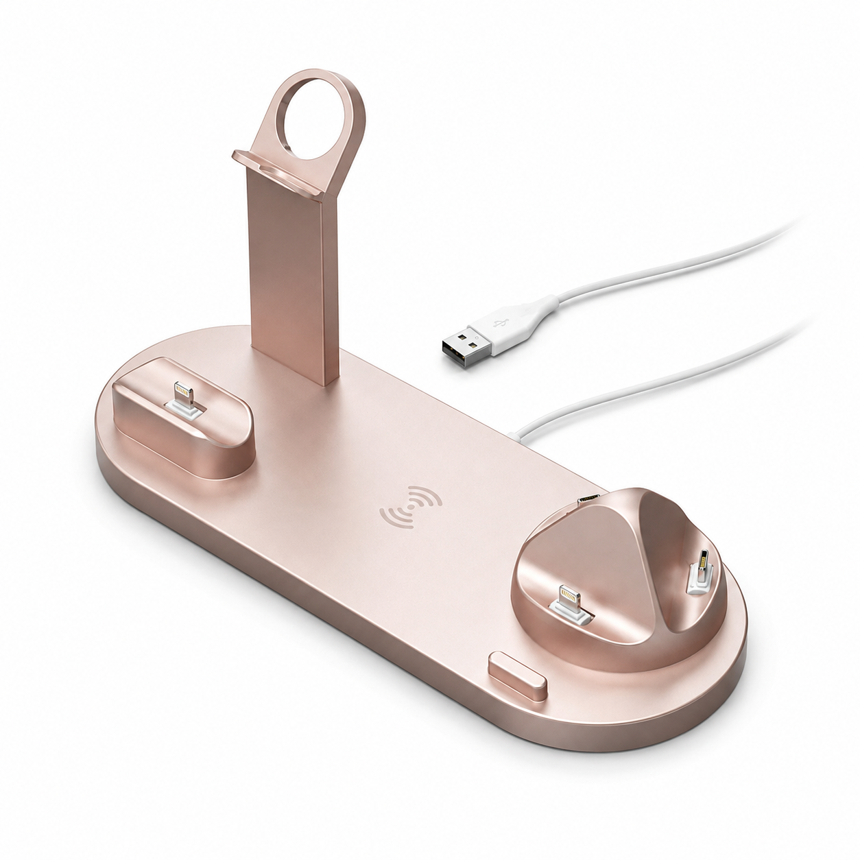 Premium 7-in-1 Wireless Charging Station Fast Qi Charger Dock USB Type C Multi Device Charging Smart Charging Stand Compatible with iPhone