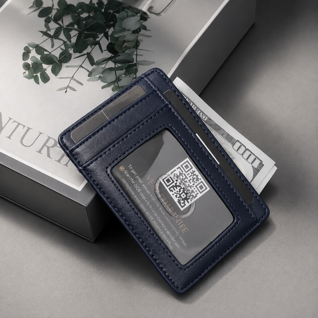 Premium AirTag Wallet Leather Card Holder RFID Blocking Anti Lost Slim Wallet Scratch Resistant Cash Coin Holder Compatible with iPhone