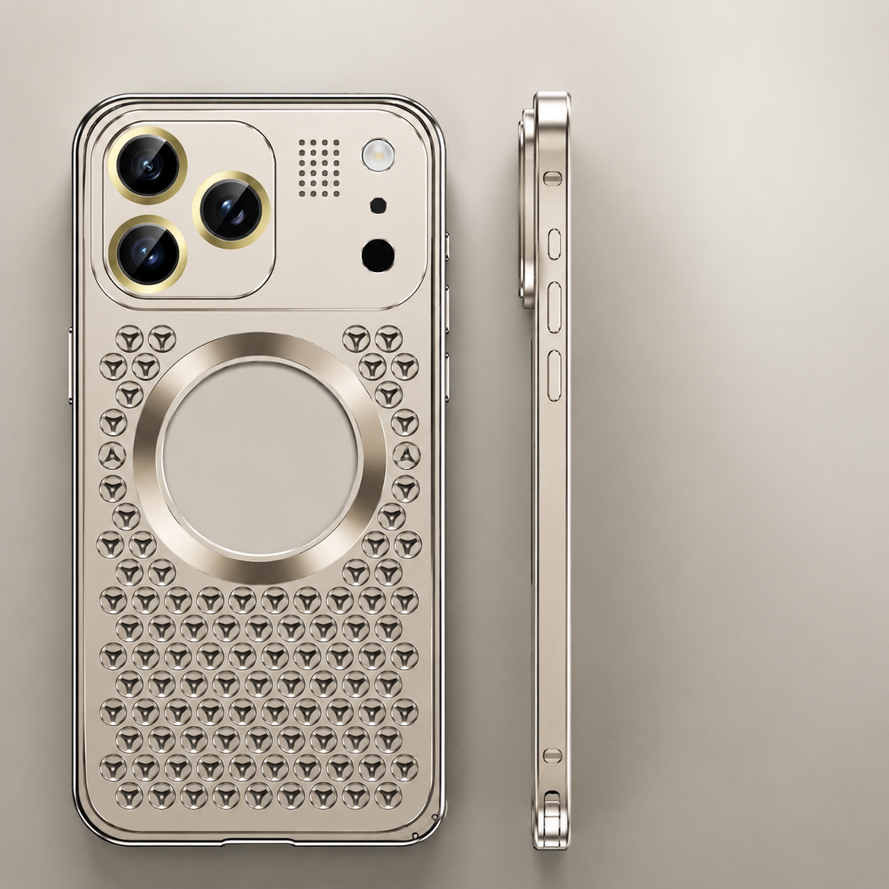 Premium Aluminum Alloy Magnetic iPhone Case – Heat Dissipation Metal Frame Cover with Shockproof Anti-Fall Protection and Camera Lens Guard