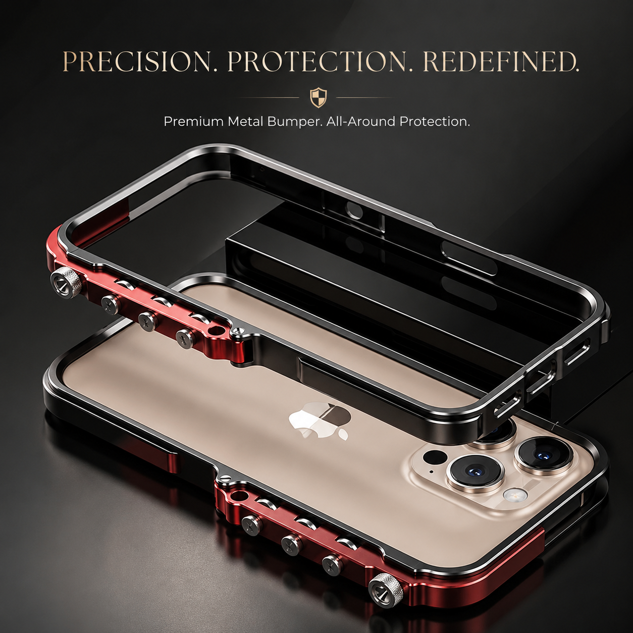 Premium Aluminum Alloy iPhone Case 360° Armor Frame Metal Bumper Shockproof Protective Cover Slim Durable Mechanical Design