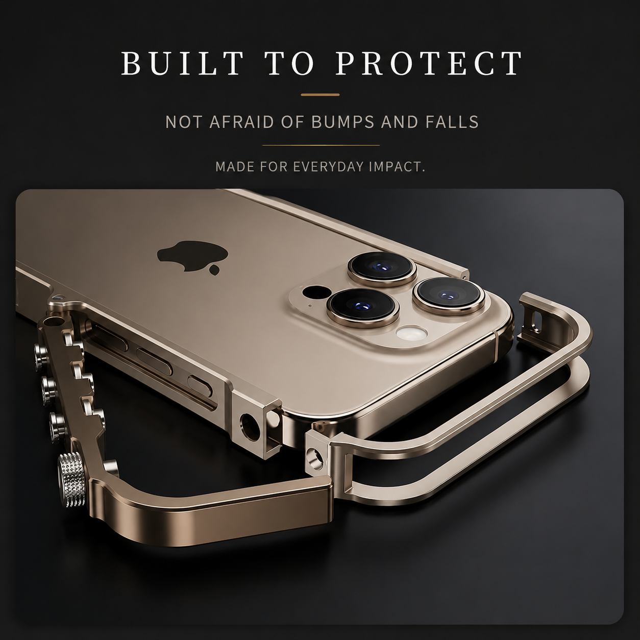 Premium Aluminum Alloy iPhone Case 360° Armor Frame Metal Bumper Shockproof Protective Cover Slim Durable Mechanical Design