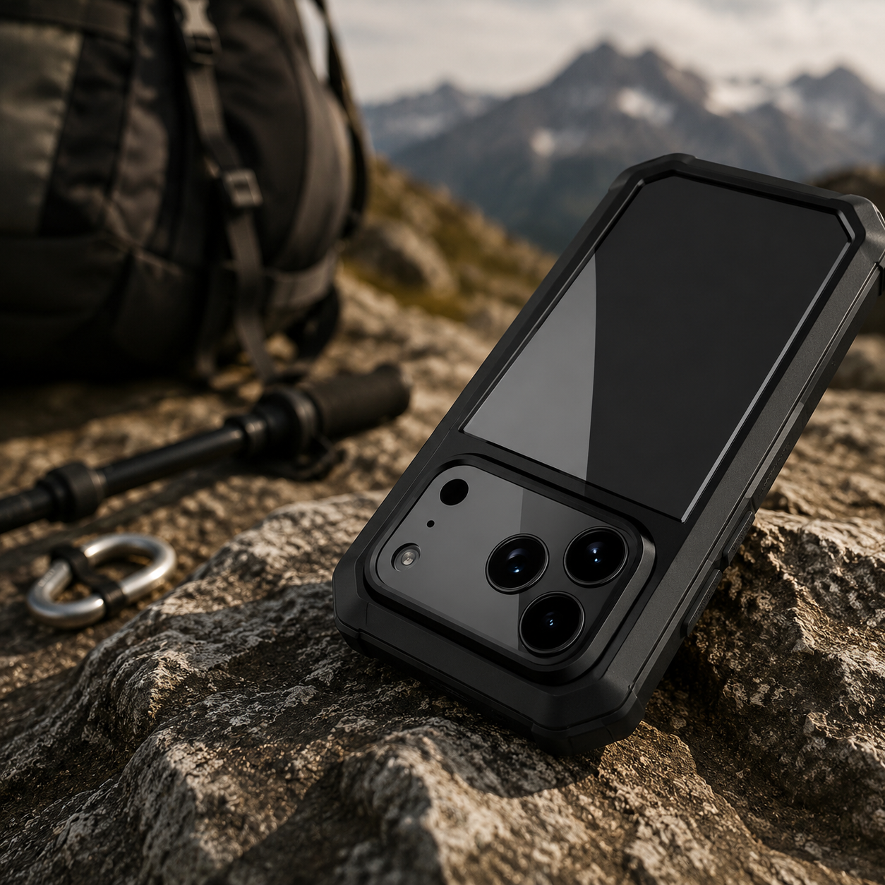 Premium Aluminum Armor iPhone Case – MagSafe Compatible Heavy Duty Shockproof Cover with Built-in Glass Screen Protector and Camera Lens Guard