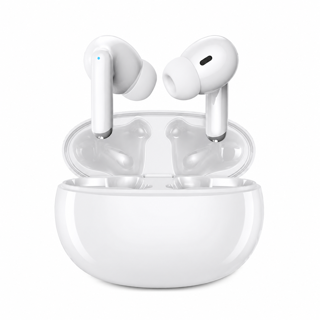 Premium Bluetooth 5.3 Wireless Earbuds Stereo In-Ear Headphones with Clear Microphone Secure Sport Fit Low Latency Compatible with iPhone