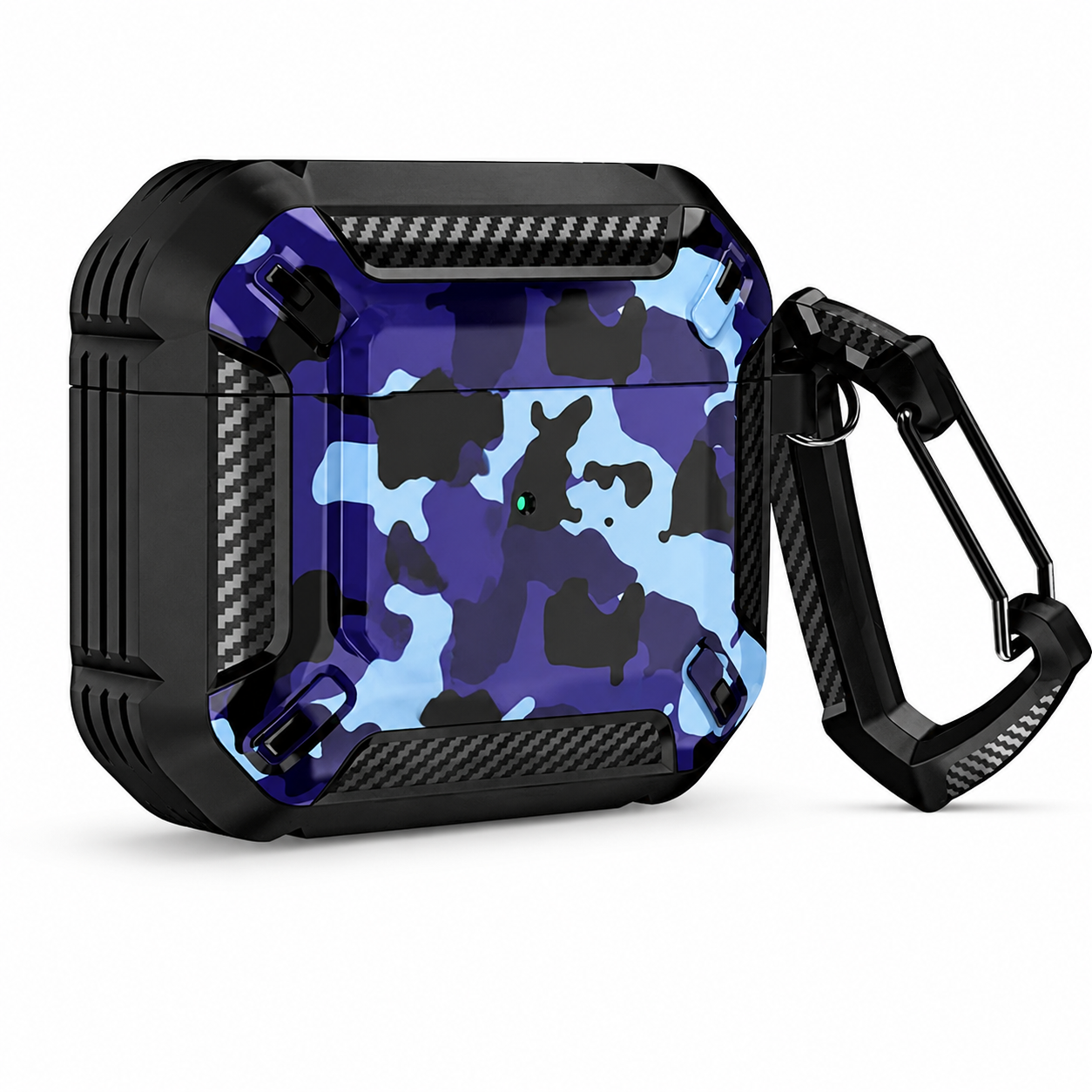 Premium Carbon Fiber AirPods Case Cover Shockproof TPU Protective Case Secure Lock Wireless Charging Anti-Scratch Compatible with AirPods