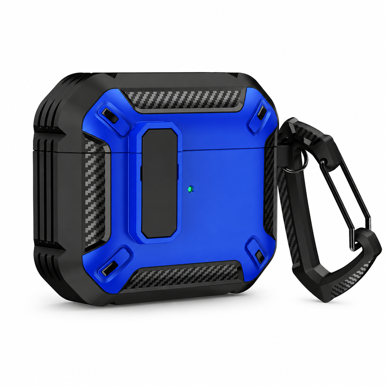 Premium Carbon Fiber AirPods Case Cover Shockproof TPU Protective Case Secure Lock Wireless Charging Anti-Scratch Compatible with AirPods