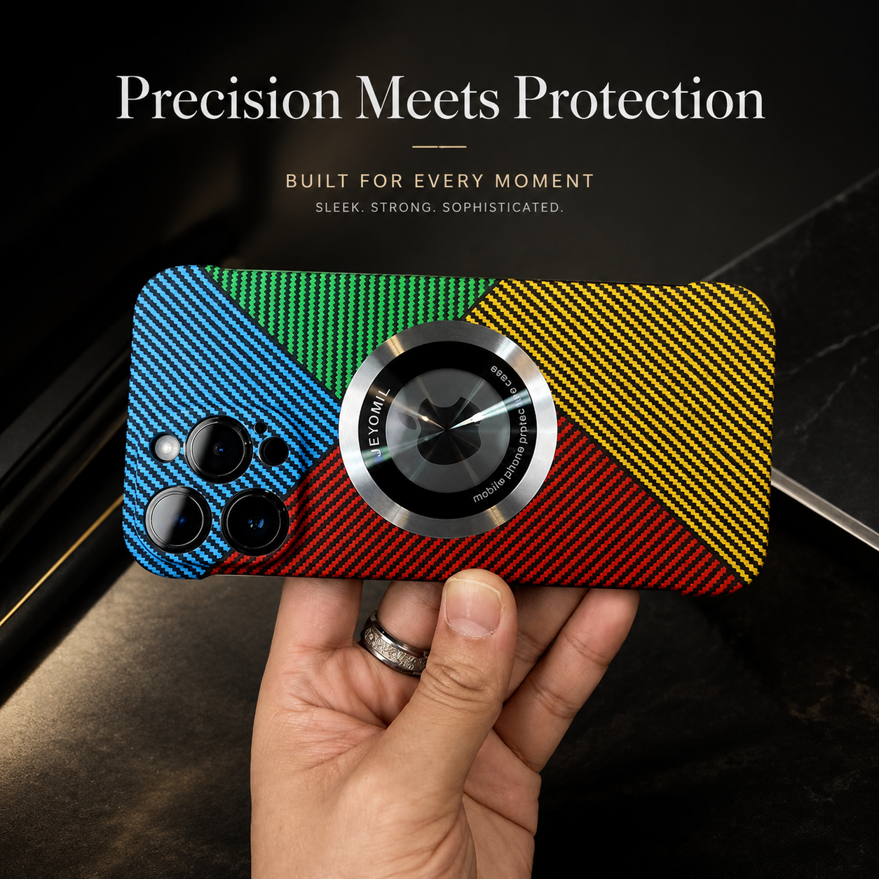 Premium Carbon Fiber MagSafe iPhone Case Frameless Magnetic Cover Magnifying Glass Design Slim Lightweight Shockproof Protective Cover