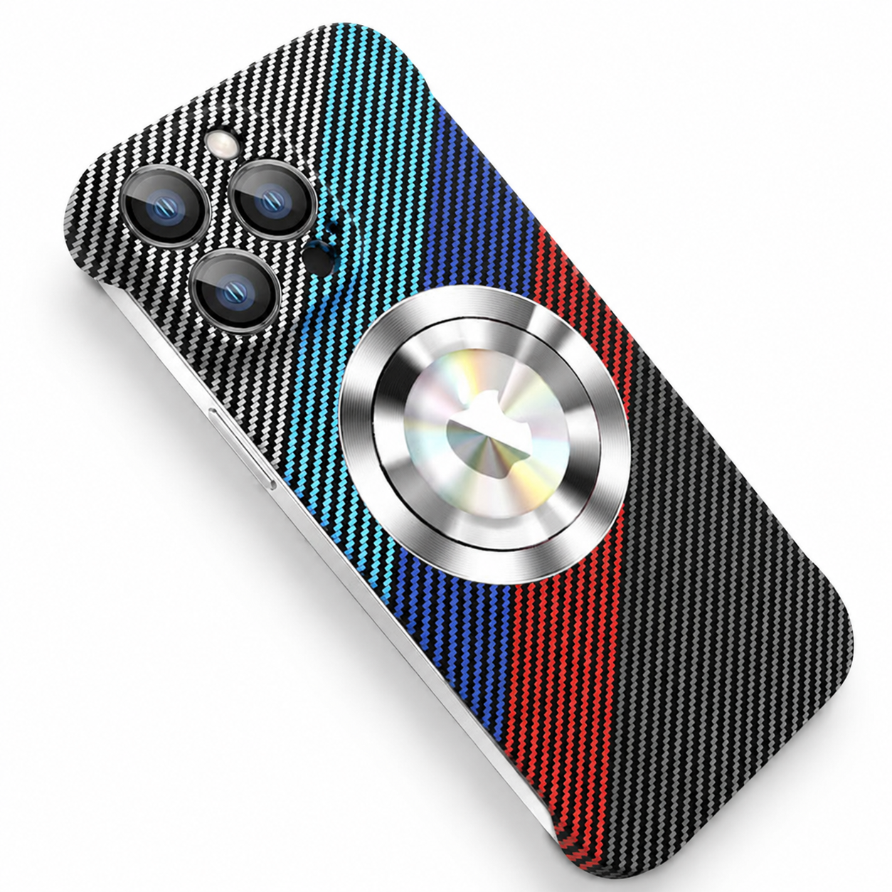 Premium Carbon Fiber MagSafe iPhone Case Frameless Magnetic Cover Magnifying Glass Design Slim Lightweight Shockproof Protective Cover