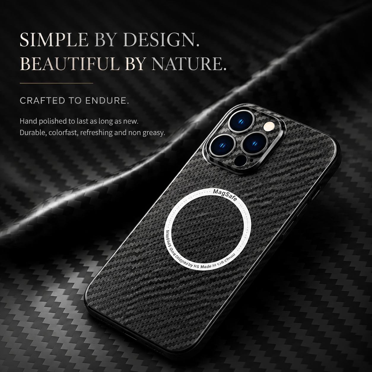 Premium Carbon Fiber MagSafe iPhone Case Magnetic Slim Protective Cover Shockproof Matte Textured Design Wireless Charging Compatible Durable Case
