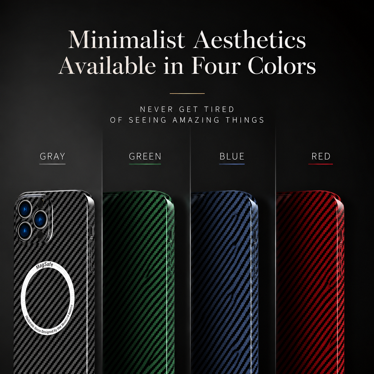 Premium Carbon Fiber MagSafe iPhone Case Magnetic Slim Protective Cover Shockproof Matte Textured Design Wireless Charging Compatible Durable Case