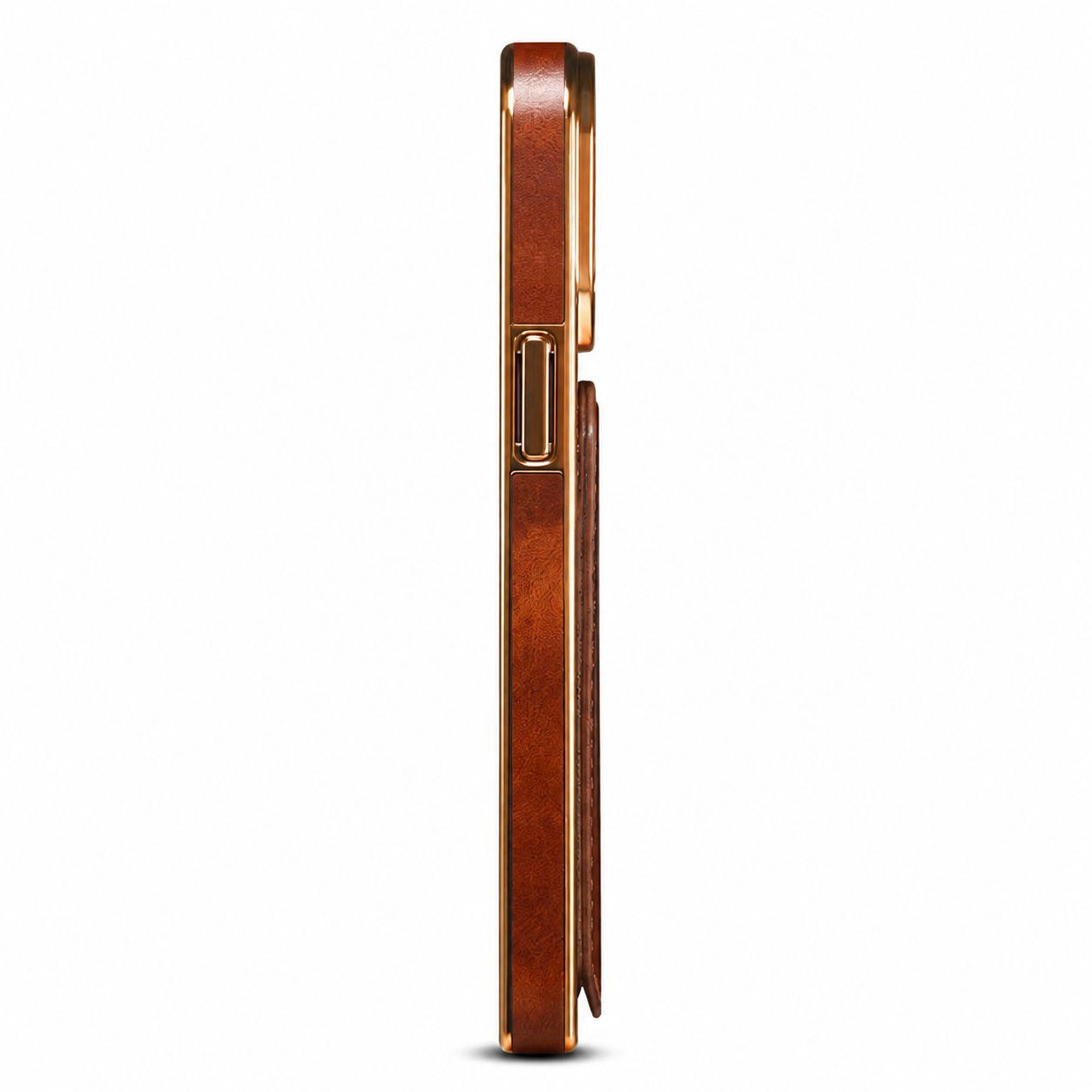 Premium Cowhide Leather iPhone Case Wallet Cover Magnetic Card Holder Plating Shell Shockproof Protective Case Full Coverage Luxury Design