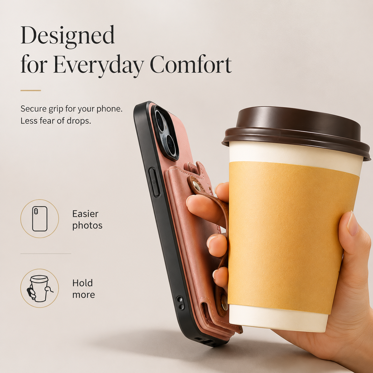 Premium Detachable Zipper Wallet iPhone Case Magnetic Flip Cover Card Holder Wrist Strap Shockproof Protective Case Full Coverage Design