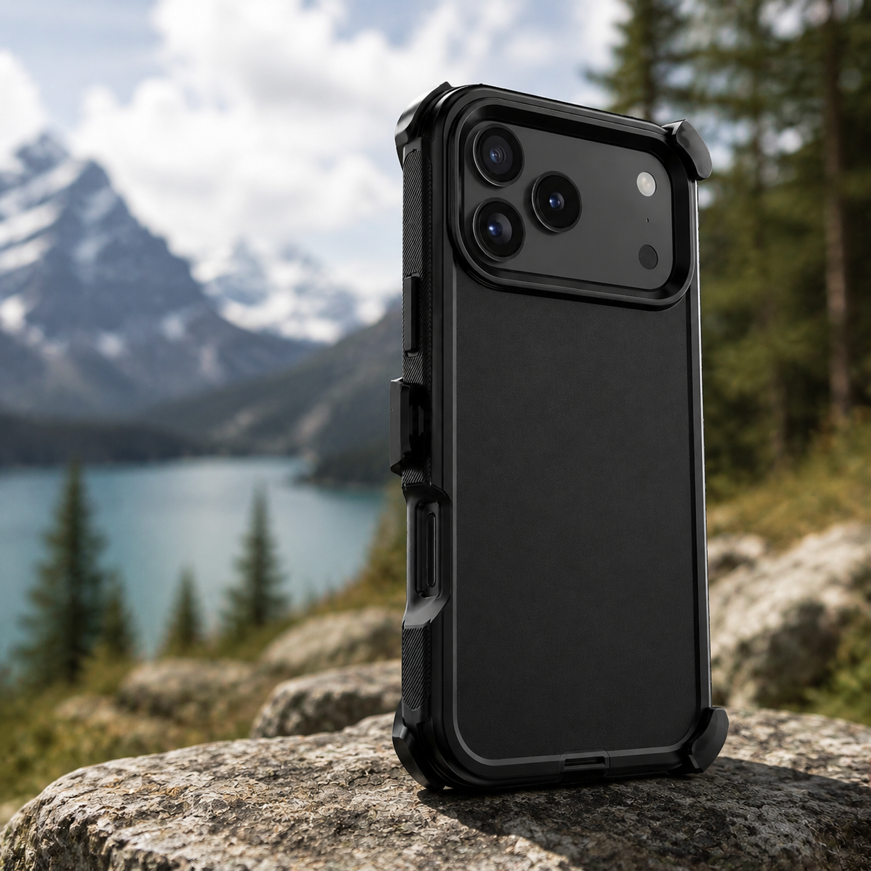 Premium Durable iPhone Case Heavy Duty 3 Layer Hybrid Cover with Belt Clip Holster Shockproof Hard PC Matte Anti Fingerprint Protective Design