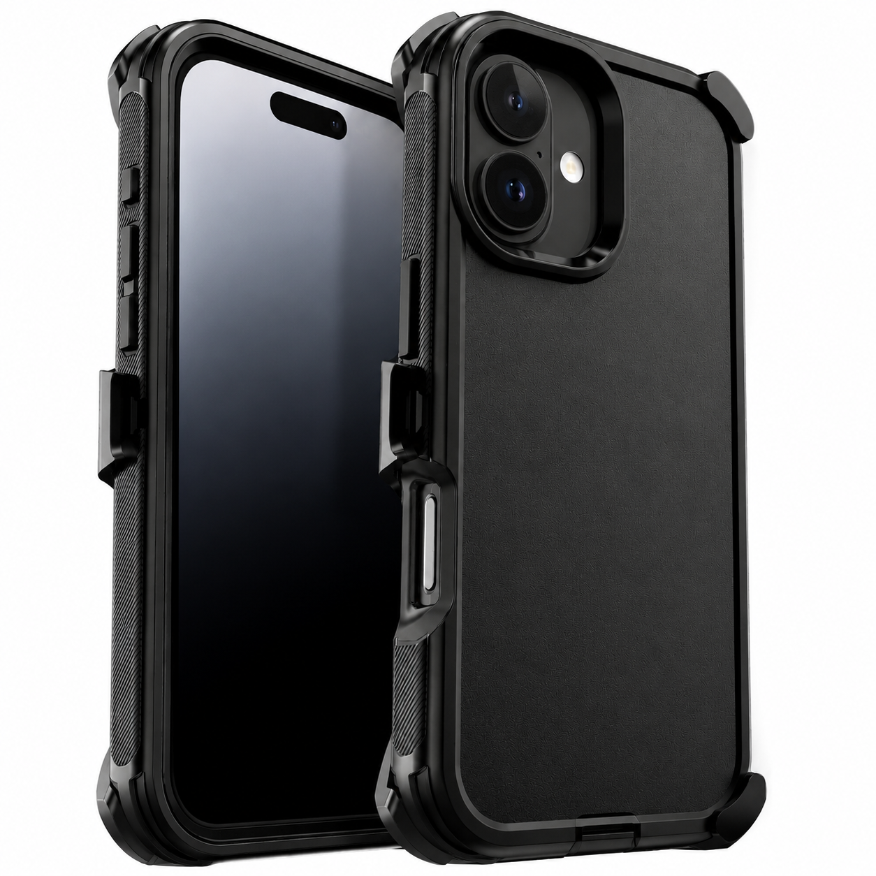 Premium Durable iPhone Case Heavy Duty 3 Layer Hybrid Cover with Belt Clip Holster Shockproof Hard PC Matte Anti Fingerprint Protective Design