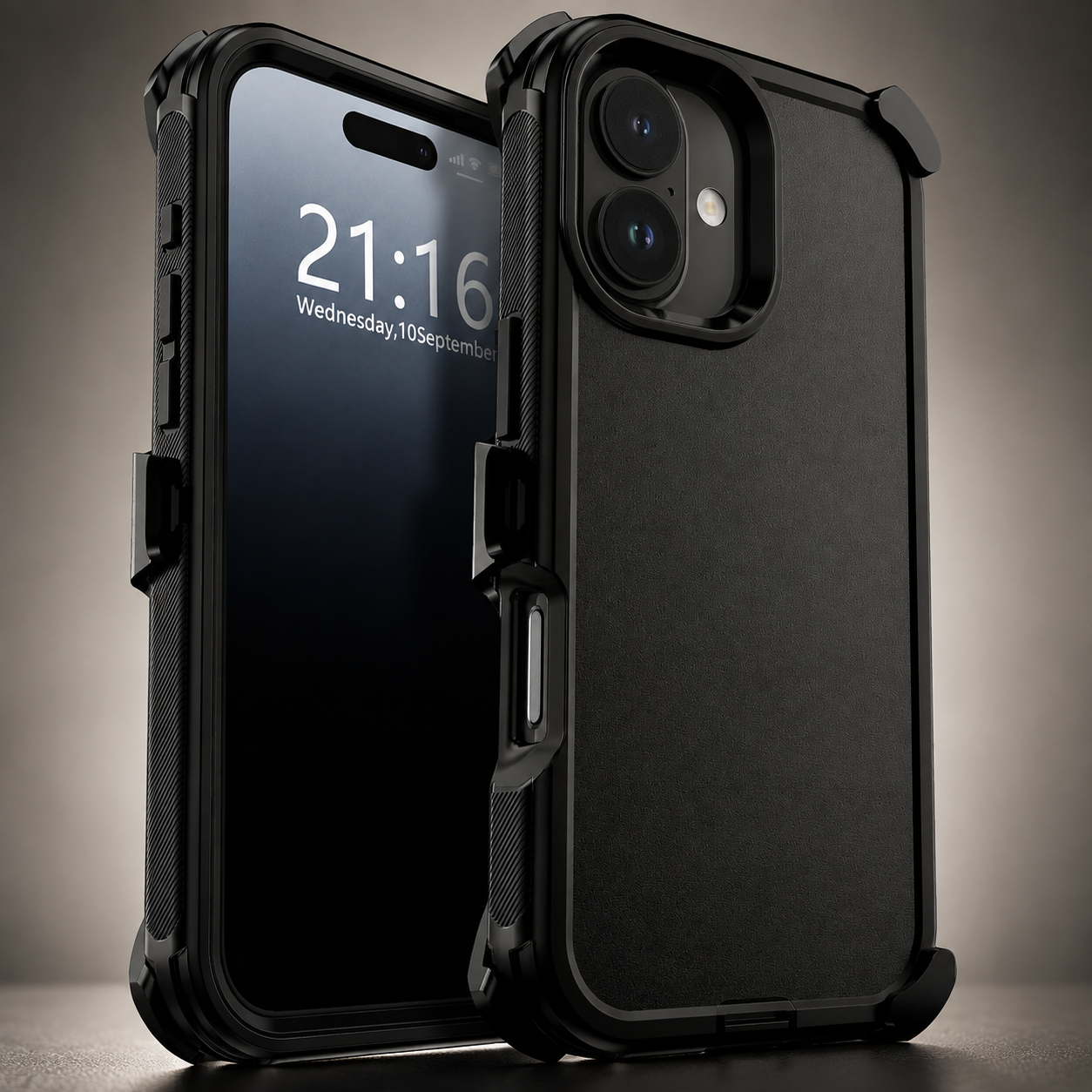 Premium Durable iPhone Case Heavy Duty 3 Layer Hybrid Cover with Belt Clip Holster Shockproof Hard PC Matte Anti Fingerprint Protective Rugged Design