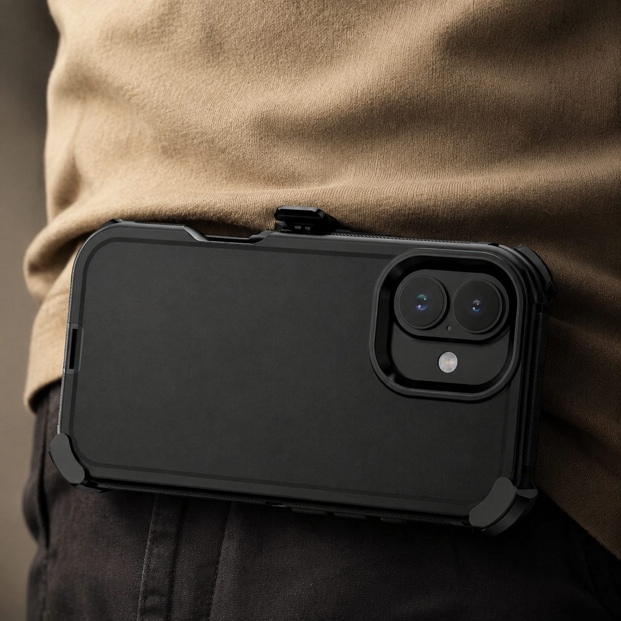 Premium Durable iPhone Case Heavy Duty 3 Layer Hybrid Cover with Belt Clip Holster Shockproof Hard PC Matte Anti Fingerprint Protective Rugged Design