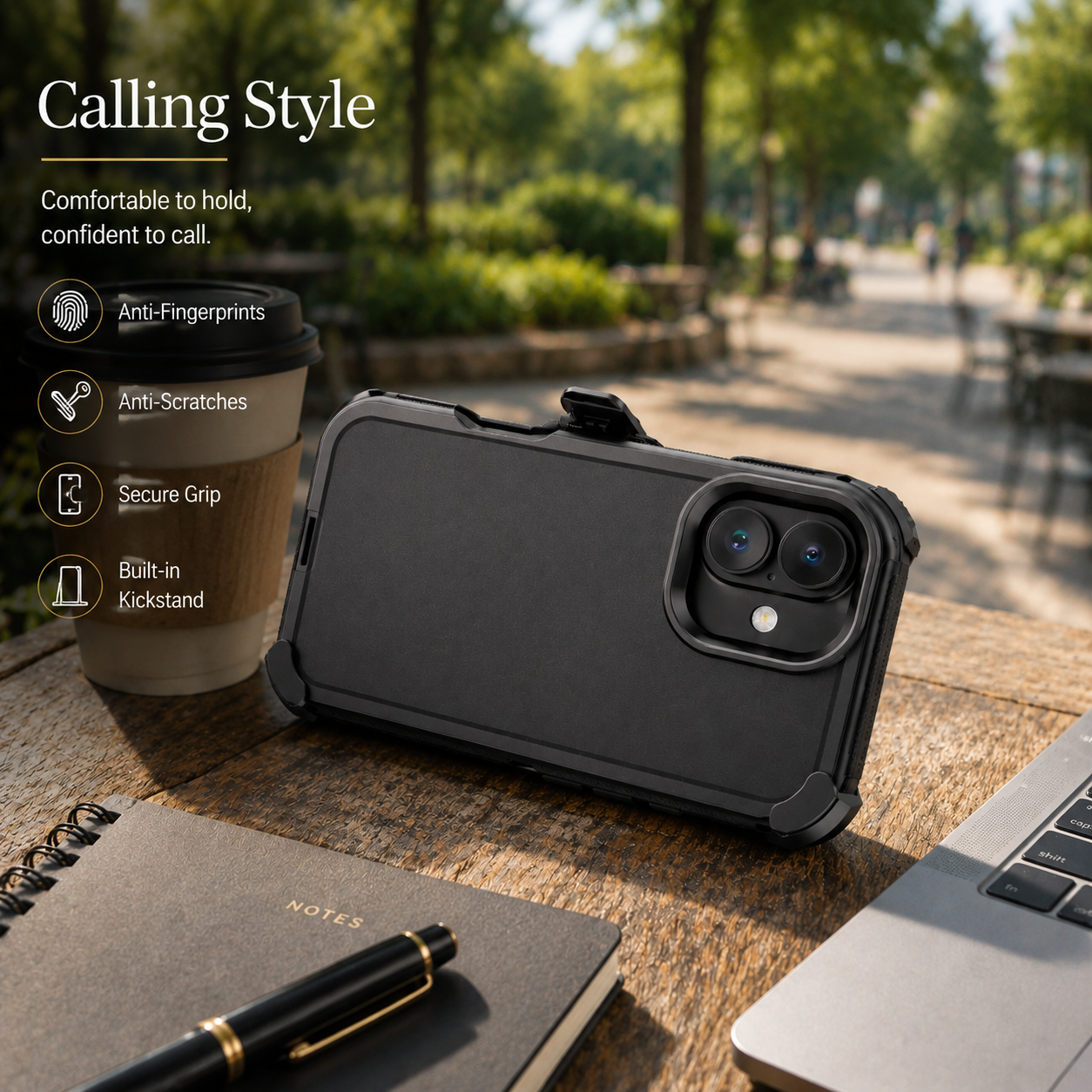 Premium Durable iPhone Case Heavy Duty 3 Layer Hybrid Cover with Belt Clip Holster Shockproof Hard PC Matte Anti Fingerprint Protective Rugged Design