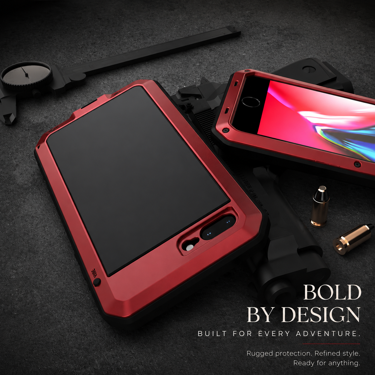 Premium Durable iPhone Case Shockproof Armor Aluminum Metal Full Protective Bumper Cover Anti Fingerprint Non Slip Anti Scratch Rugged Design