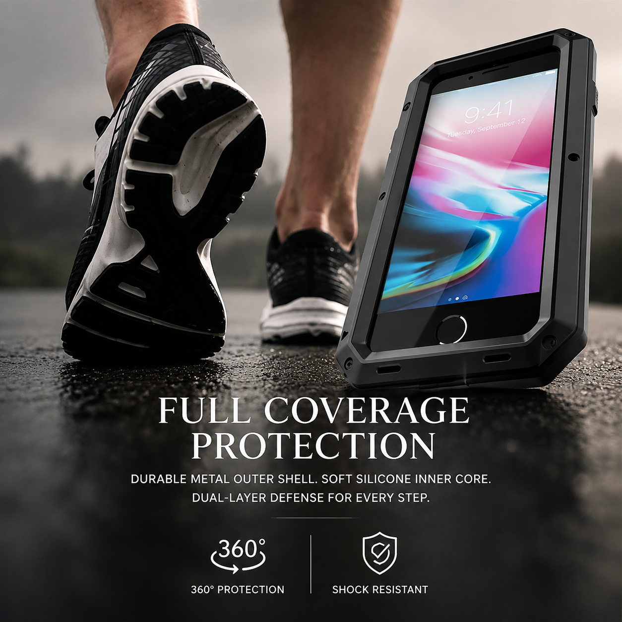 Premium Durable iPhone Case Shockproof Armor Aluminum Metal Full Protective Bumper Cover Anti Fingerprint Non Slip Anti Scratch Rugged Design